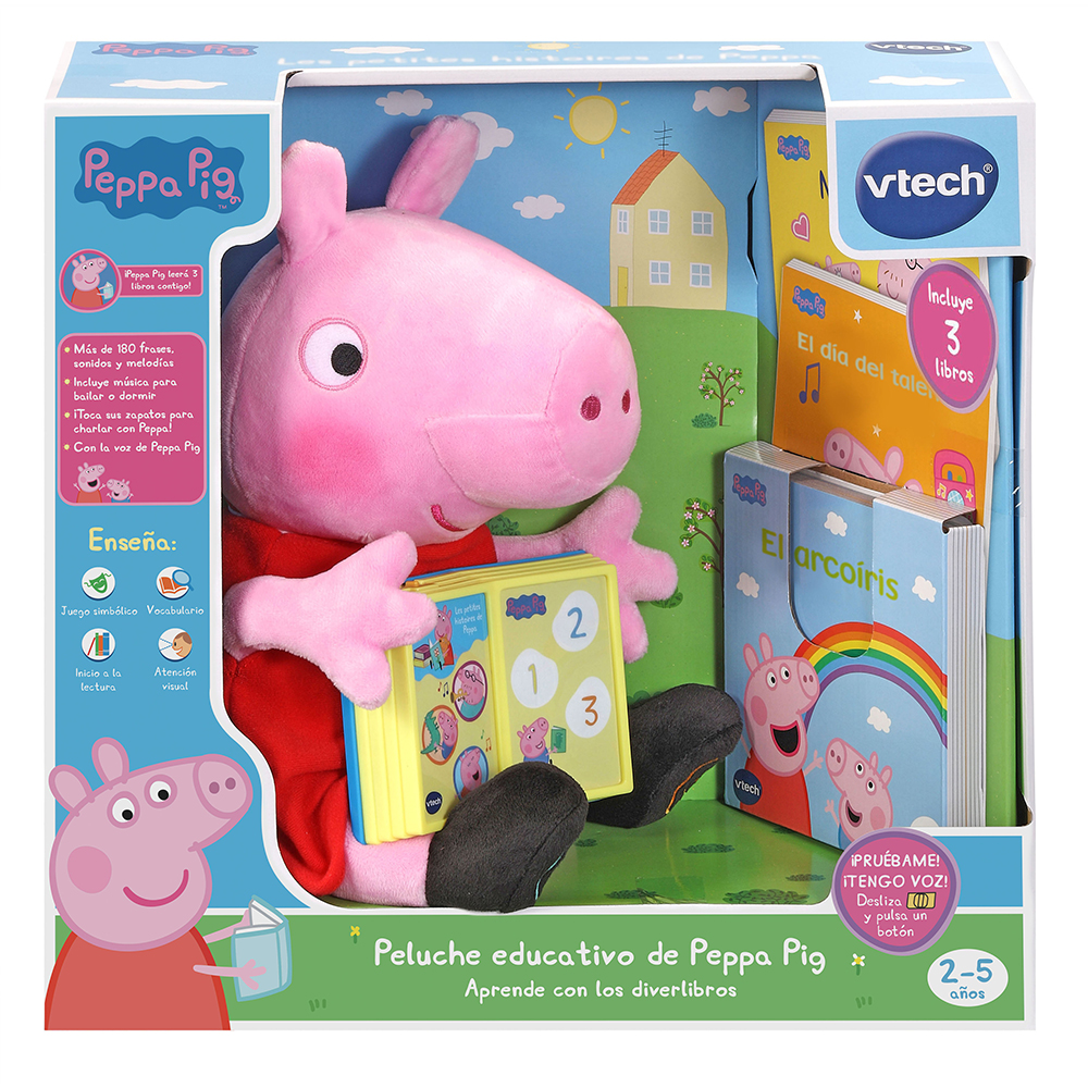 VTech - Peluche educativo de Peppa Pig Aprende con los diverlibros