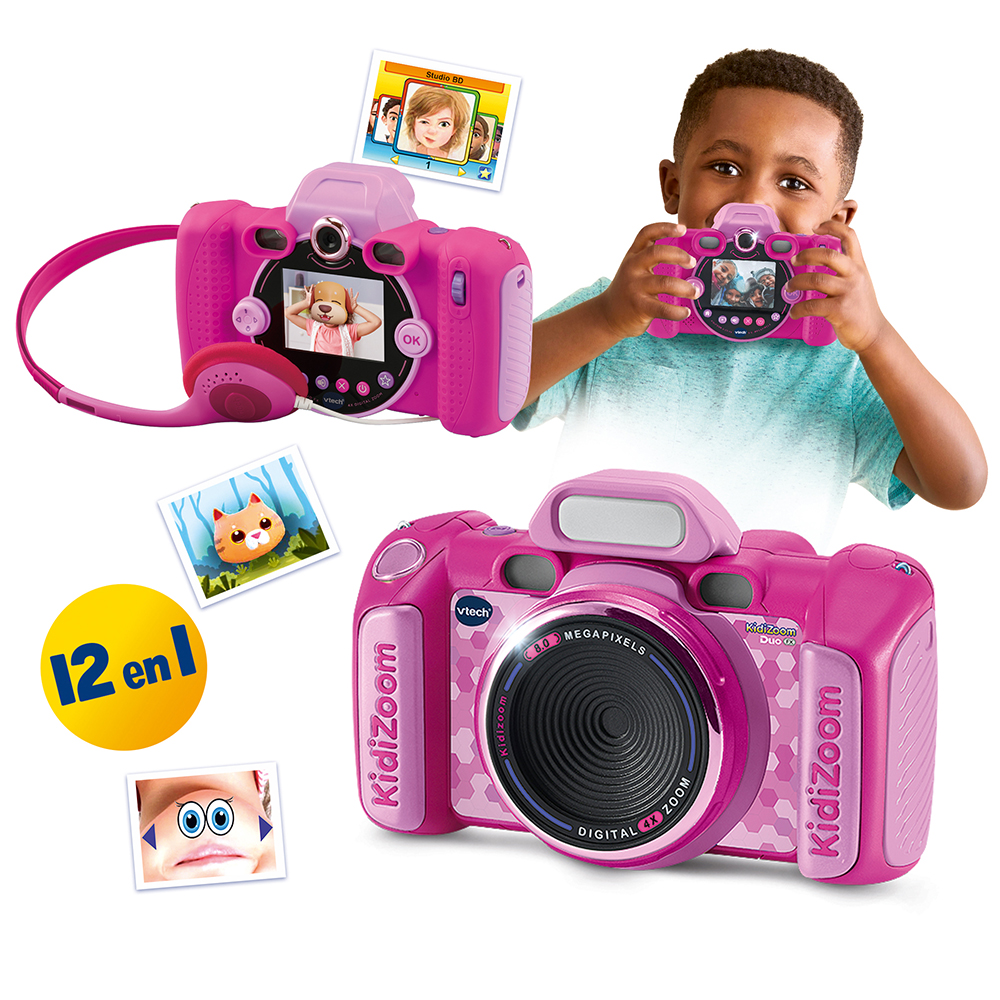 VTech - Kidizoom Duo FX rosa, Cámara de fotos infantil para niños