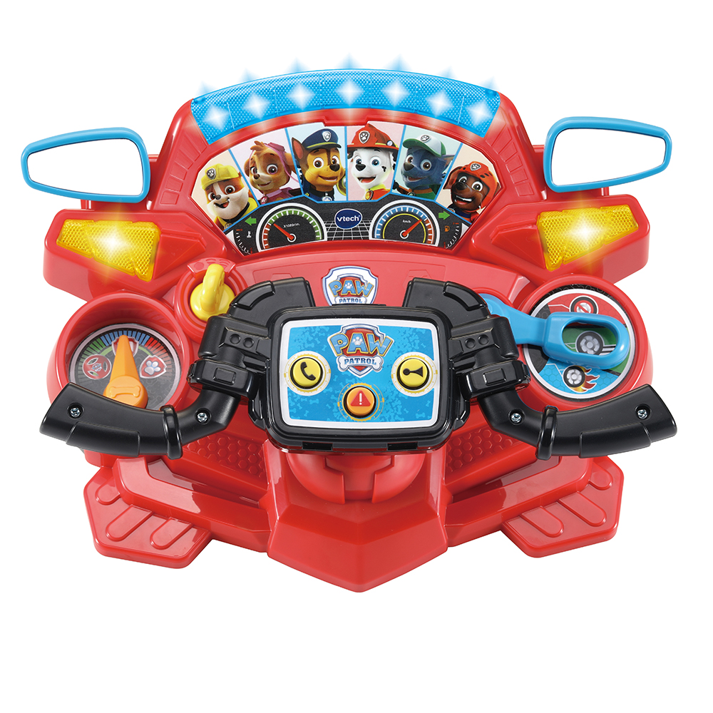 VTech - Volante y manillar 2 en 1 Misiones de aventura Patrulla Canina,  Juguete interactivo para niños +3 años