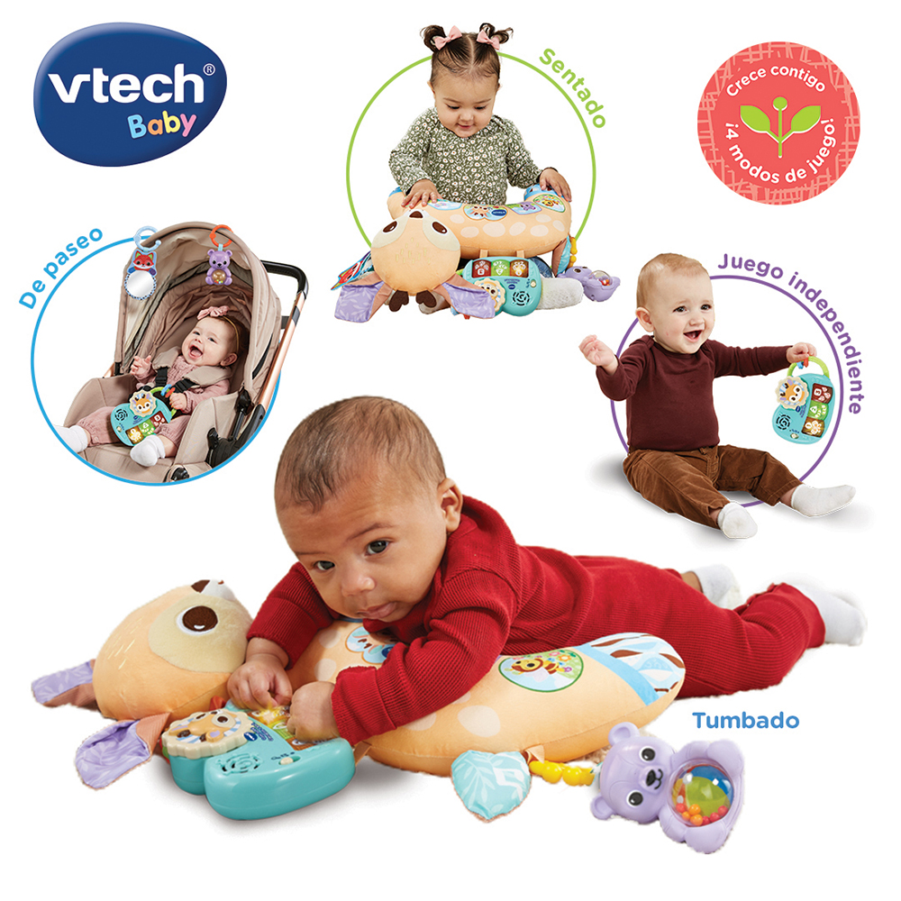 VTech Baby - Cojín bebe Cervatilla 4 en 1, Juguete para bebés +3 meses