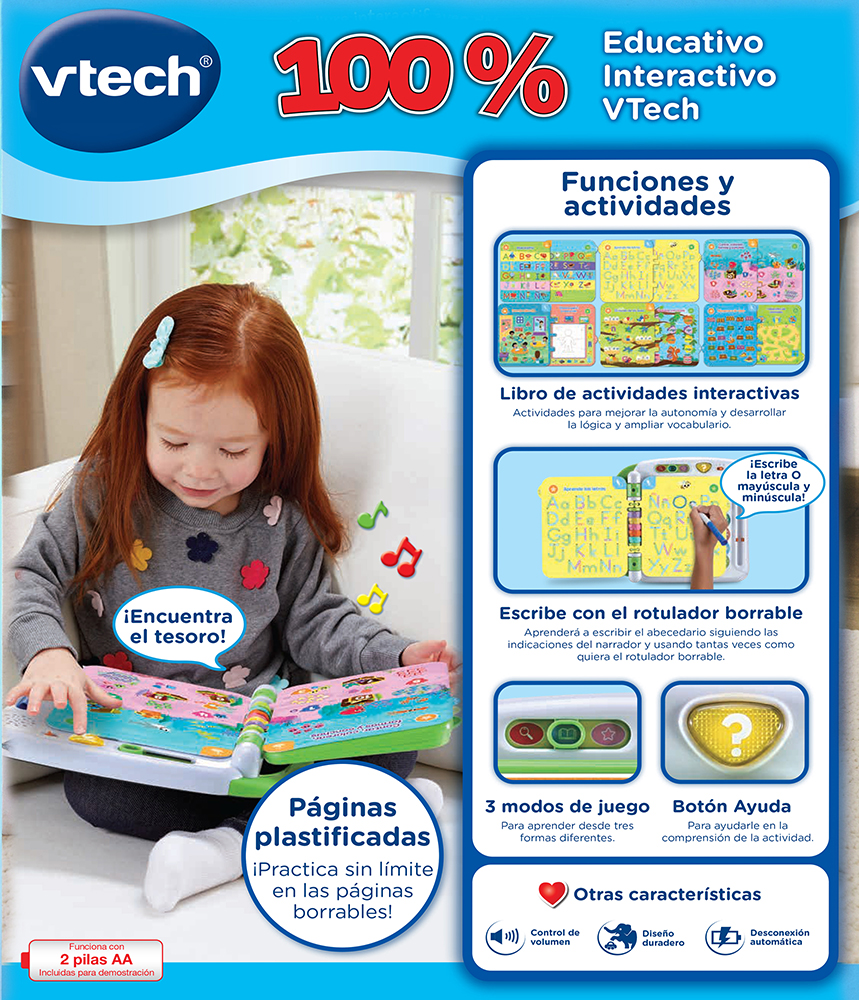 VTech - Ordenador preescolar Pequemouse, Portátil educativo para niños +3  años