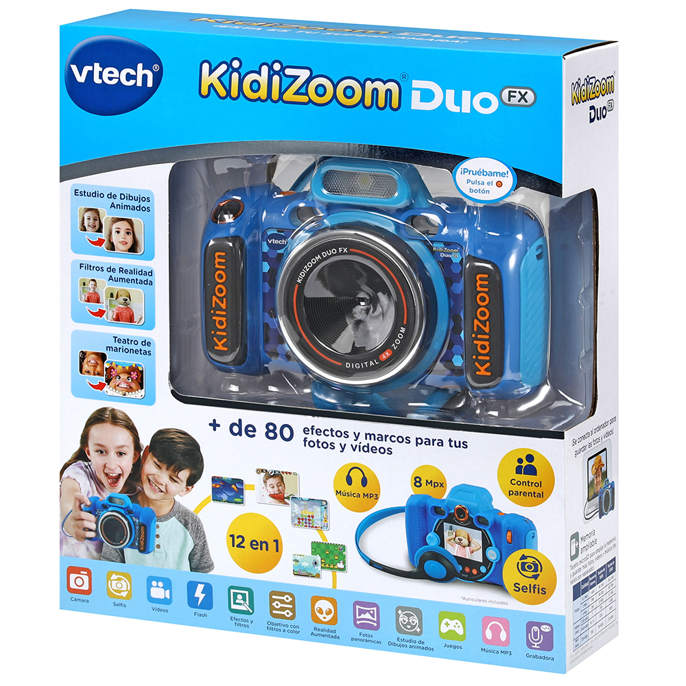 VTech - Kidizoom Duo FX azul, Cámara de fotos infantil para niños