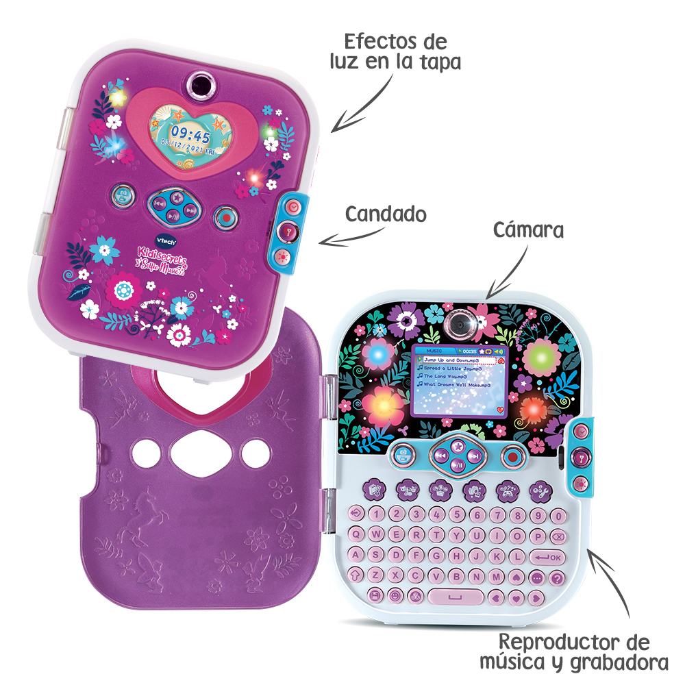 VTech - Kidisecrets Selfie music 2.0, diario electrónico para niños +5 años