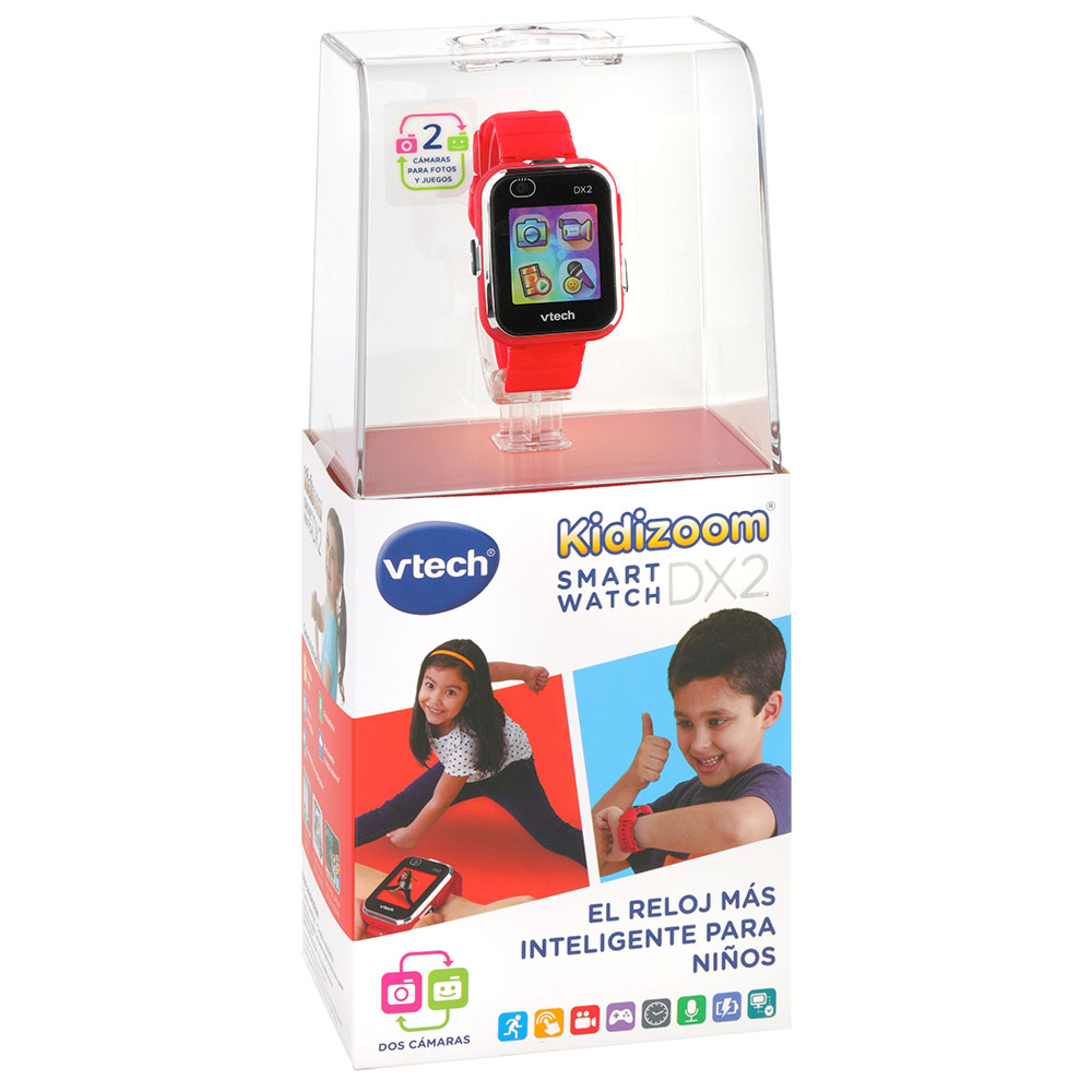 VTech - Kidizoom Smartwatch DX2 color rojo, Reloj inteligente para niños