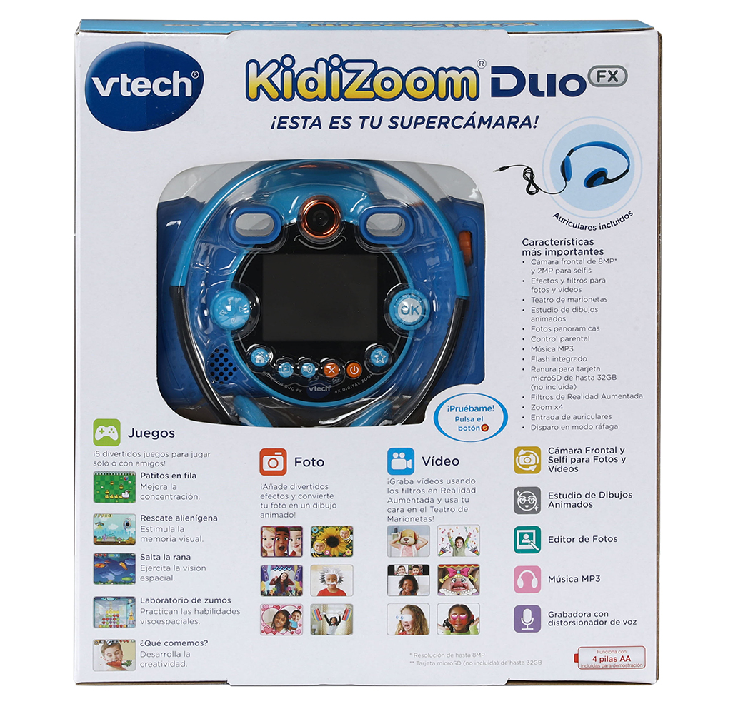 VTech - Kidizoom Duo FX rosa, Cámara de fotos infantil para niños