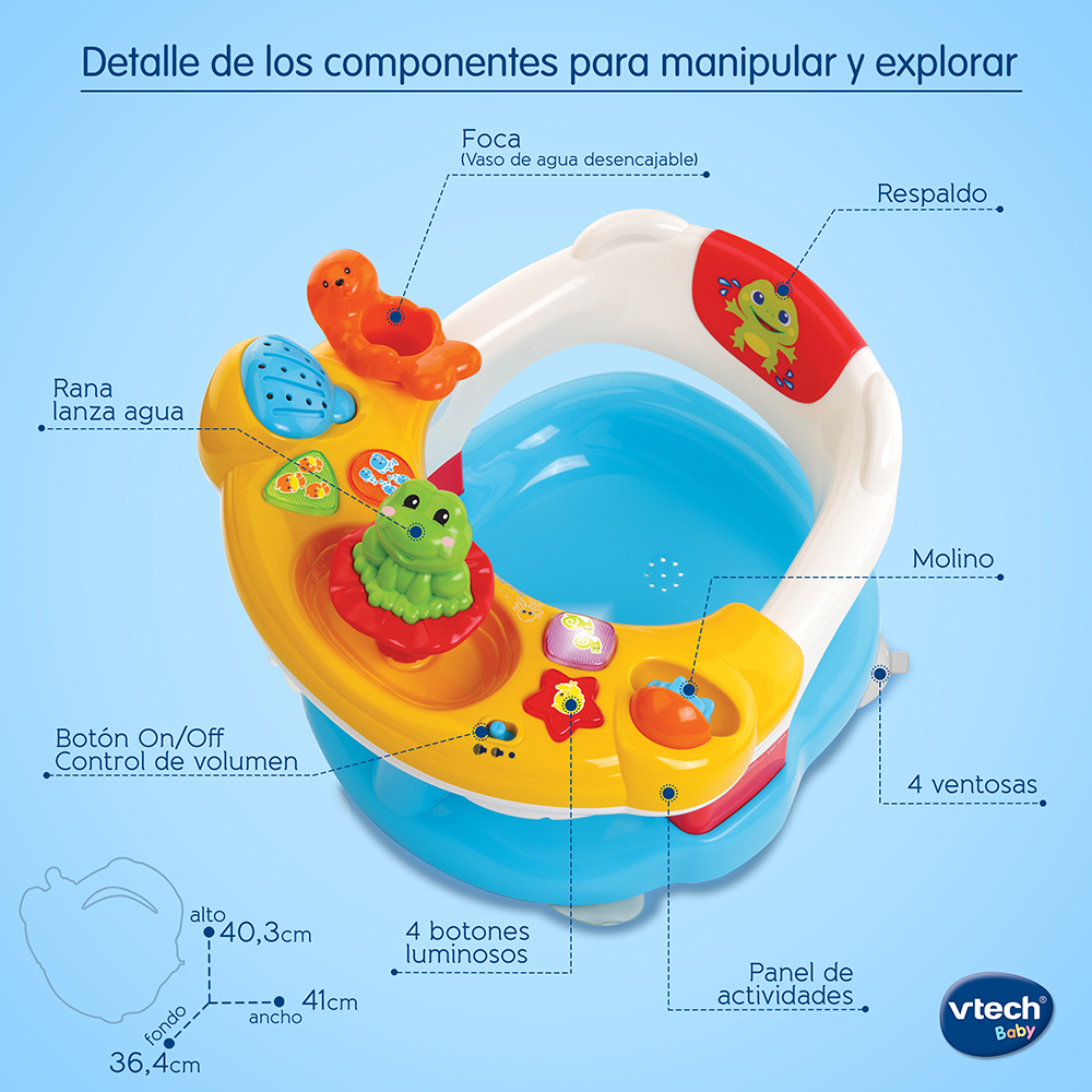 Libro De Agua Musical Interactivo Didáctico Juego Juguete Vtech Para El  Baño Del Bebe