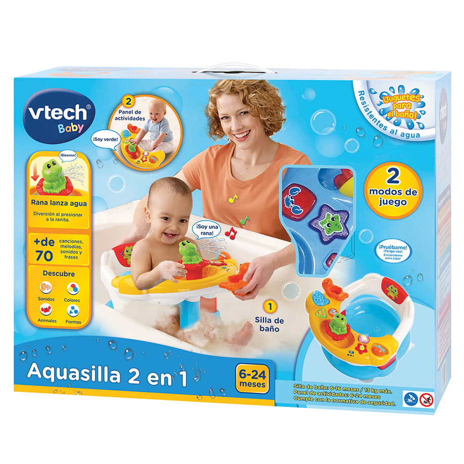 VTech - Aquasilla, silla de baño y panel de actividades, juguetes para el  baño